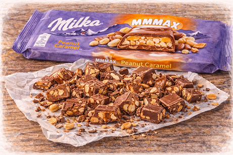 Gehackte Milka Schokolade