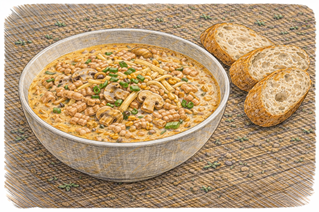 Serviervorschlag mit Brot